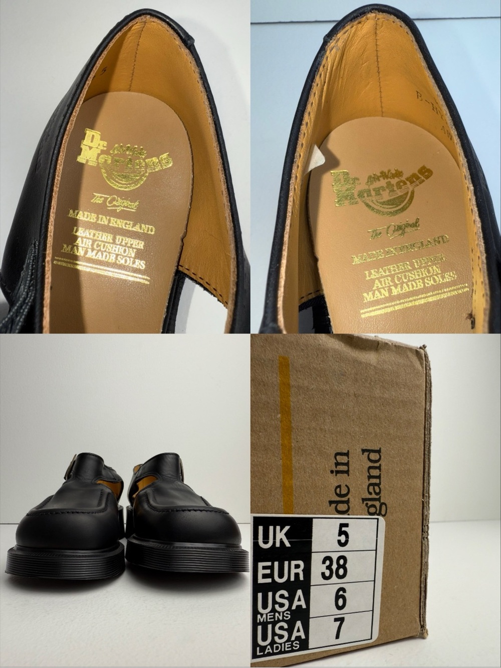 Vintage Dr. Martens England Black Leather Babydoll Jazz Heel Mary Janes UK 5 - Picture 15 of 17